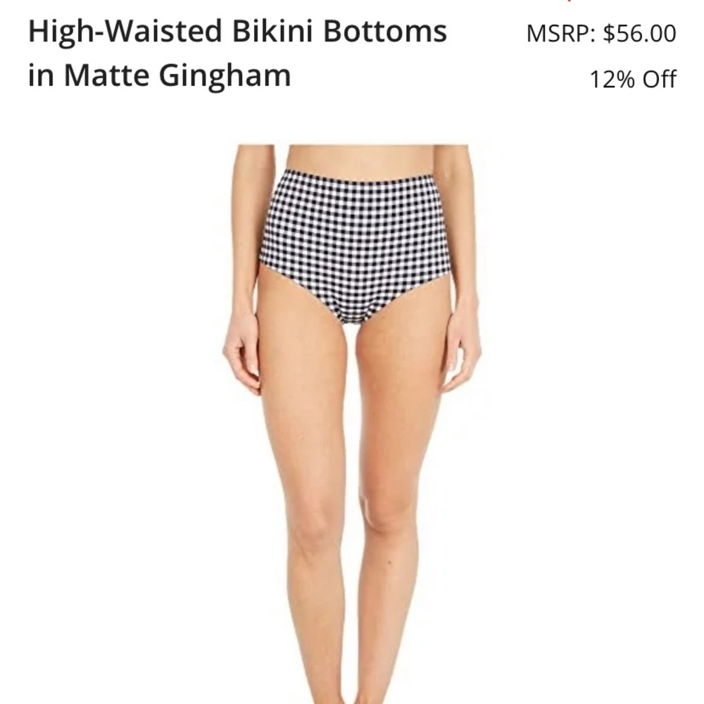 J. Crew Gingham High Waisted Bikini Bottoms